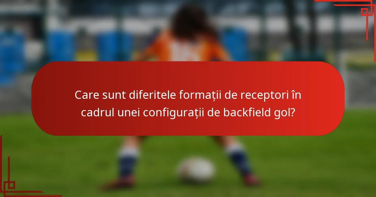 Care sunt diferitele formații de receptori în cadrul unei configurații de backfield gol?
