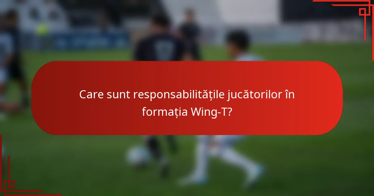 Care sunt responsabilitățile jucătorilor în formația Wing-T?
