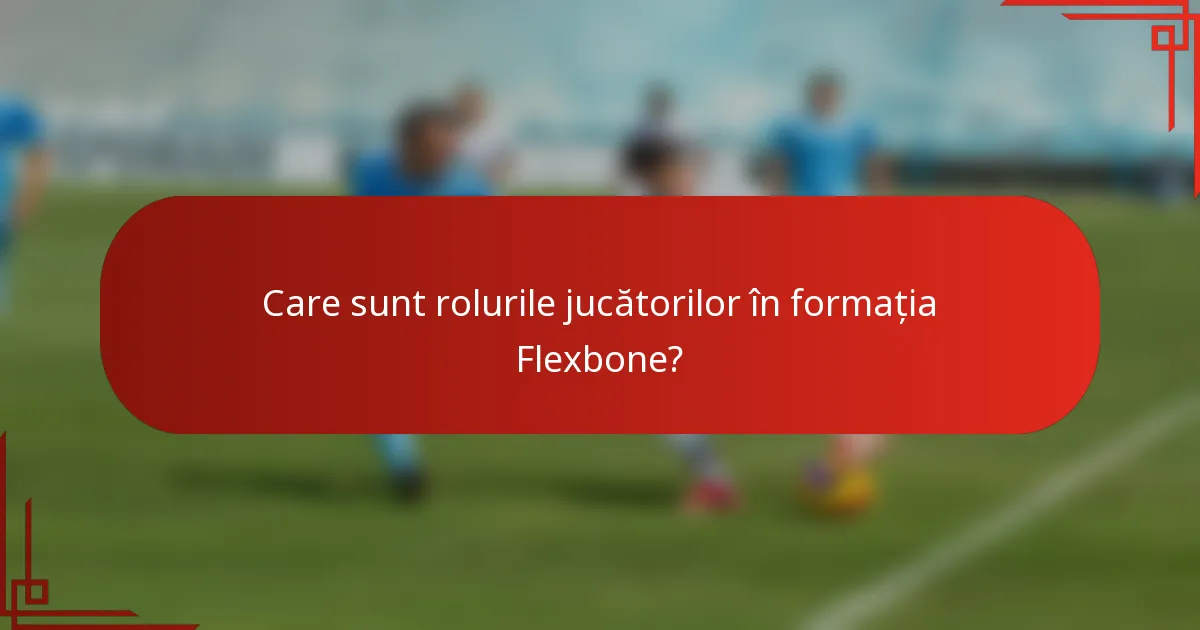 Care sunt rolurile jucătorilor în formația Flexbone?
