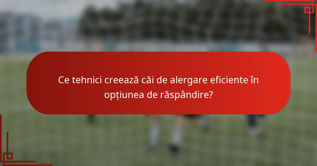 Ce tehnici creează căi de alergare eficiente în opțiunea de răspândire?