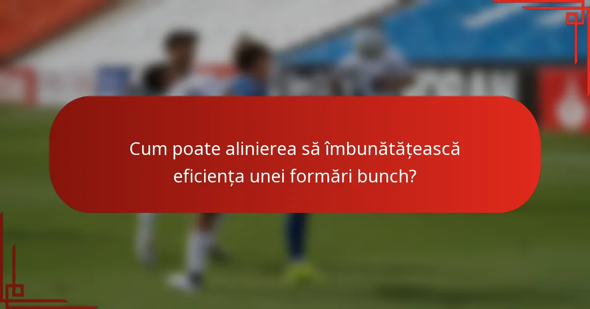 Cum poate alinierea să îmbunătățească eficiența unei formări bunch?